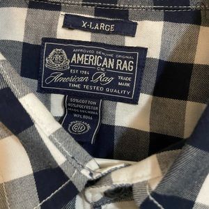 Men’s XL Blue & White Button Up- American Rag